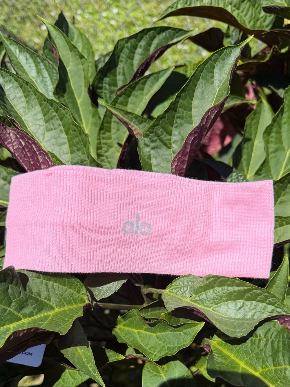 ALO Yoga Wide Pink Headband - Soft Stretch Workout Band - Picture 6 of 6